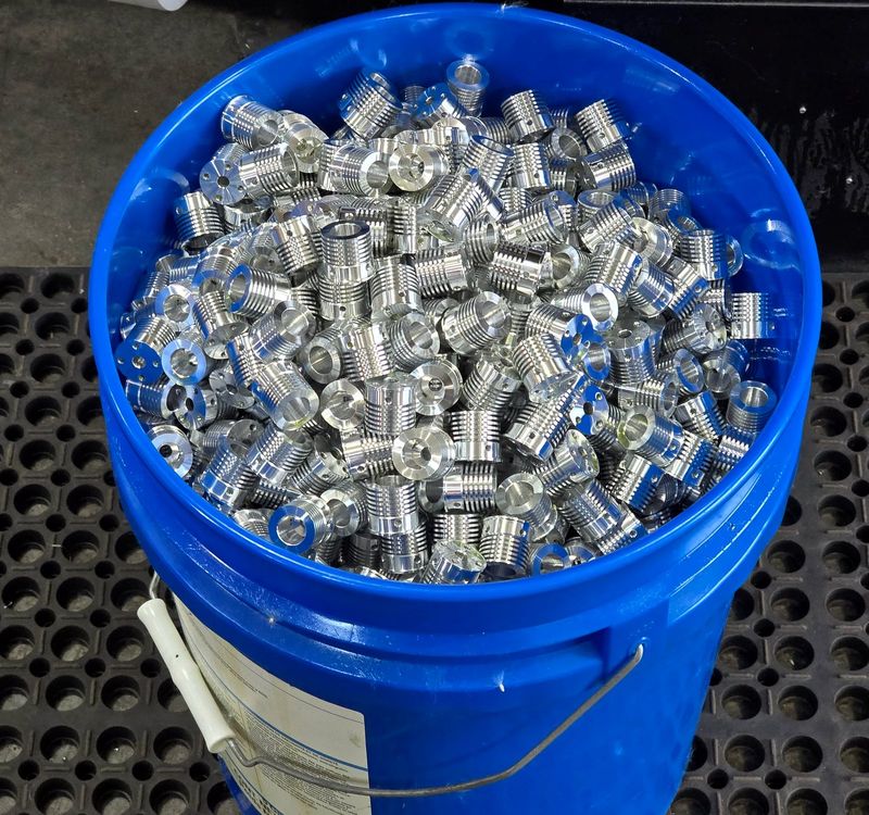 Bucket of aluminum heatsinks